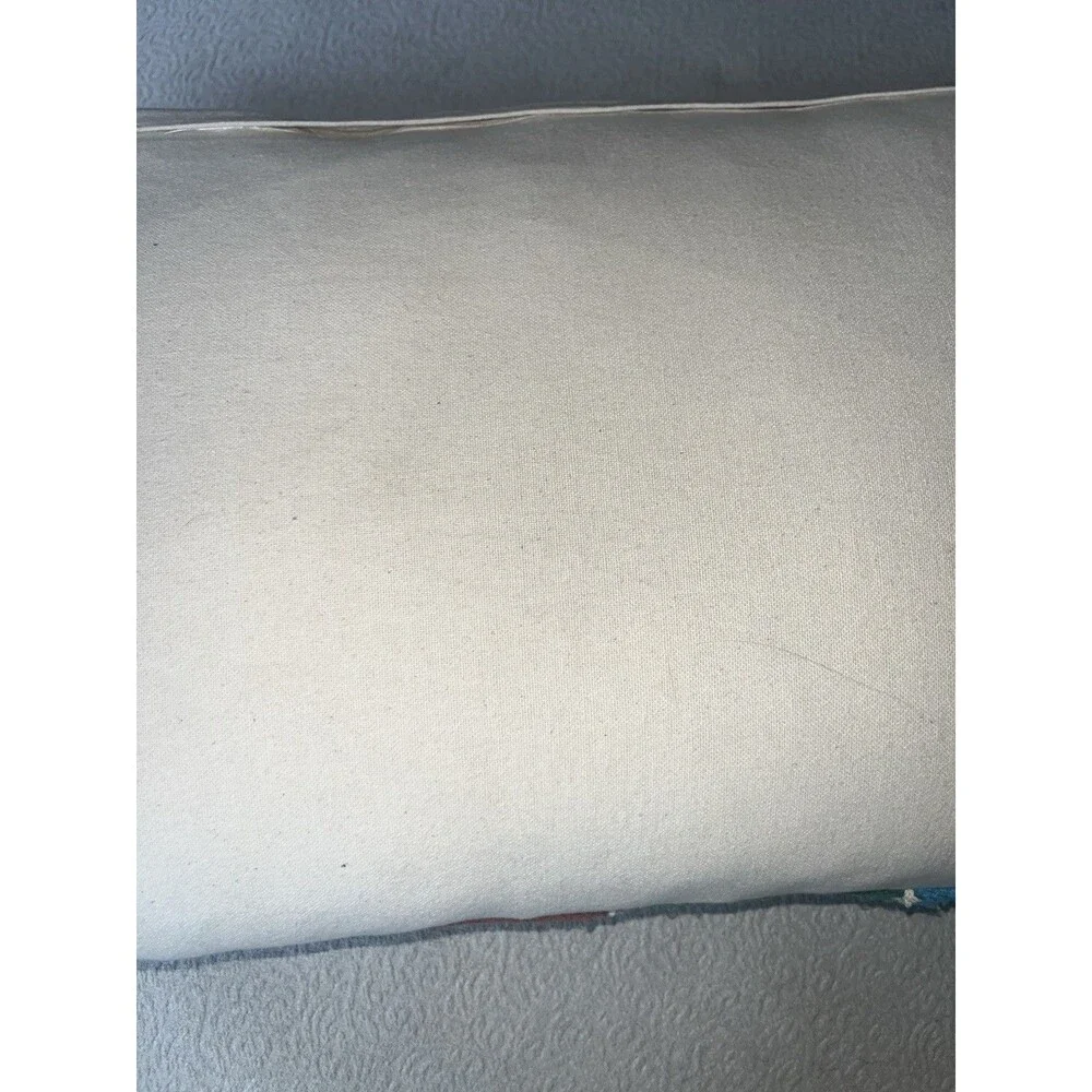 World Market Pillow 19” X 12” Zip Off Cover- Flowers Multicolor Bright Accent